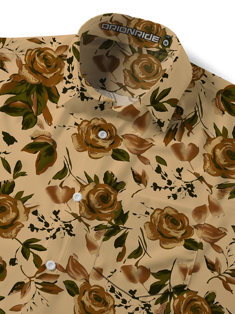 Orionride Midnight Roses Zipper Pockets Ultra Lightweight Short Sleeves Gravel Shirt