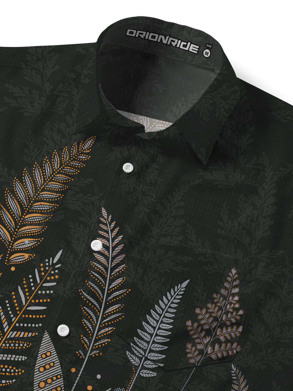 Orionride Night Fern Weave Zipper Pockets Ultra Lightweight Short Sleeves Gravel Shirt