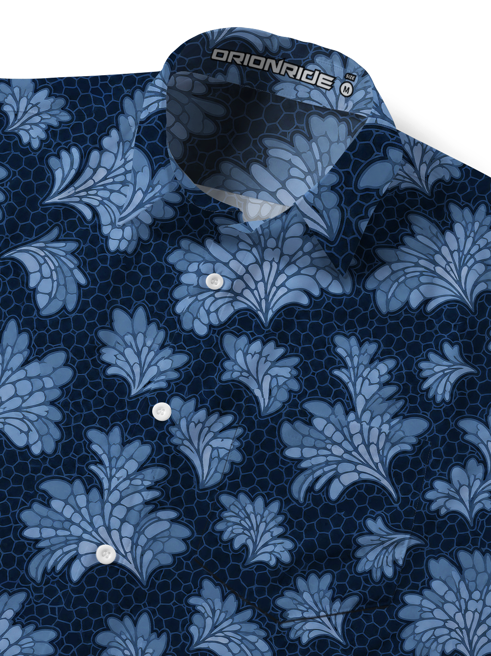 Orionride Botanical Lattice Zipper Pockets Ultra Lightweight Short Sleeves Gravel Shirt
