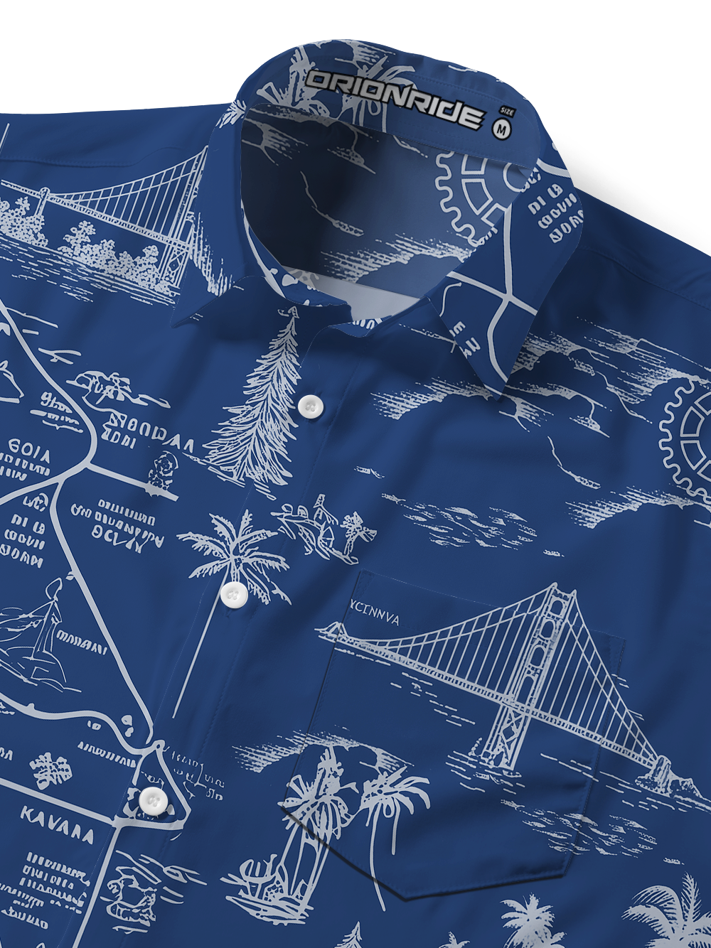 Orionride California Coastline Zipper Pockets Ultra Lightweight Short Sleeves Gravel Shirt