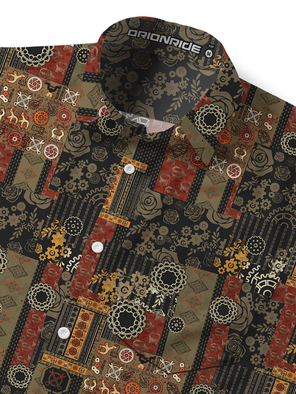 Orionride Retro Gear Flower Zipper Pockets Ultra Lightweight Short Sleeves Gravel Shirt