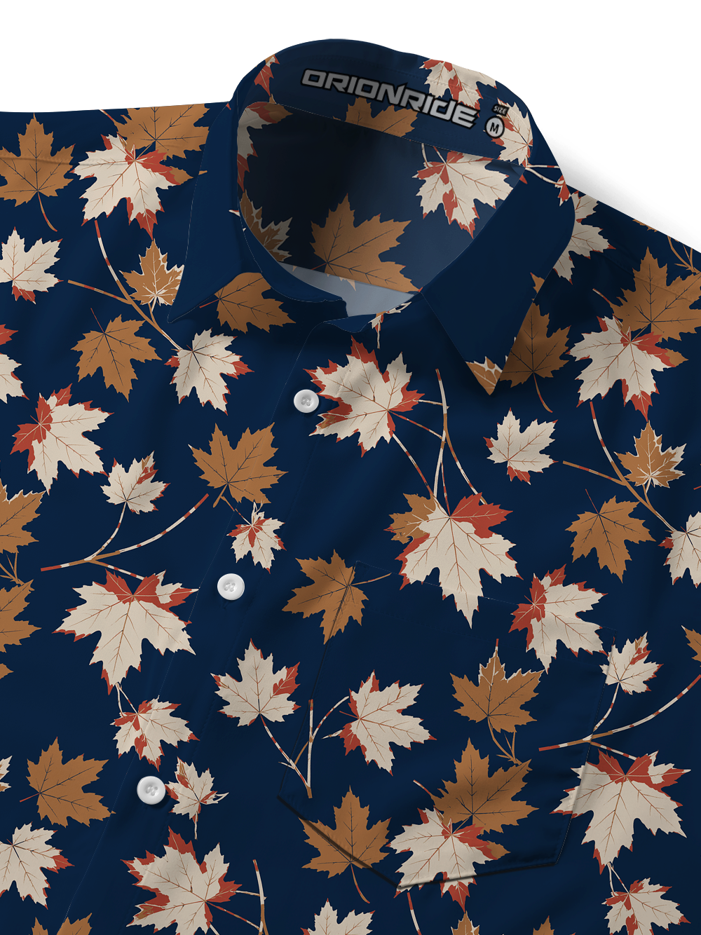 Orionride Autumn Maple Zipper Pockets Ultra Lightweight Short Sleeves Gravel Shirt