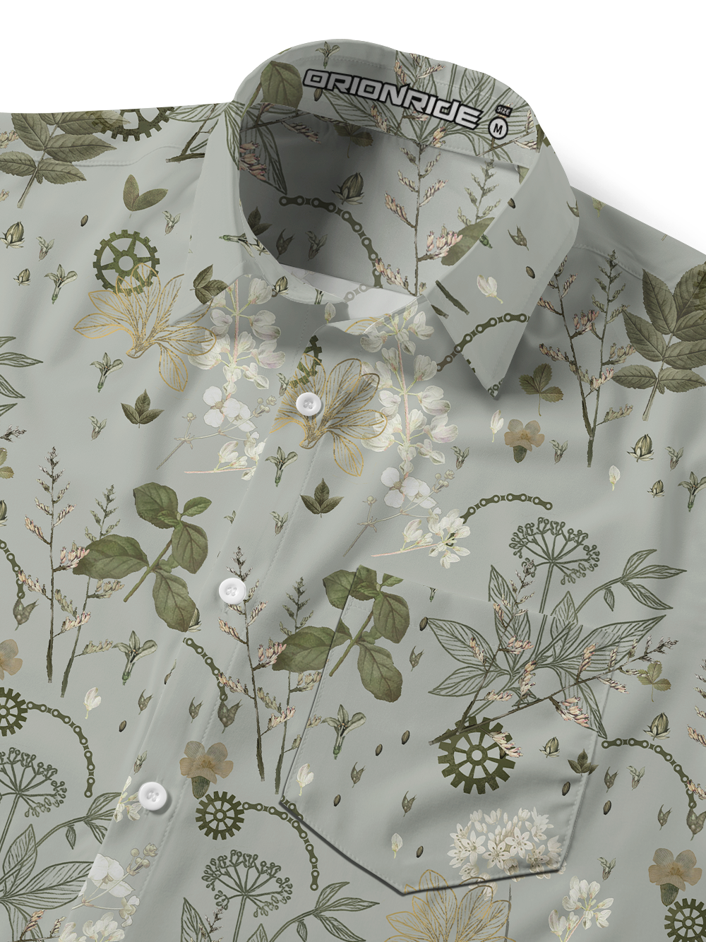 Orionride Withered Leaves Zipper Pockets Ultra Lightweight Short Sleeves Gravel Shirt