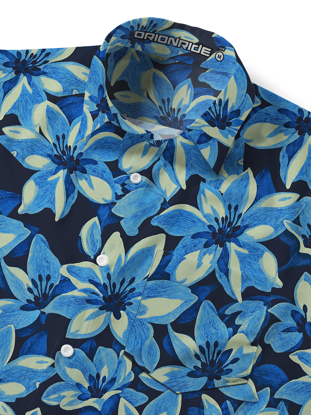 Orionride Full Bloom Lilies Zipper Pockets Ultra Lightweight Short Sleeves Gravel Shirt