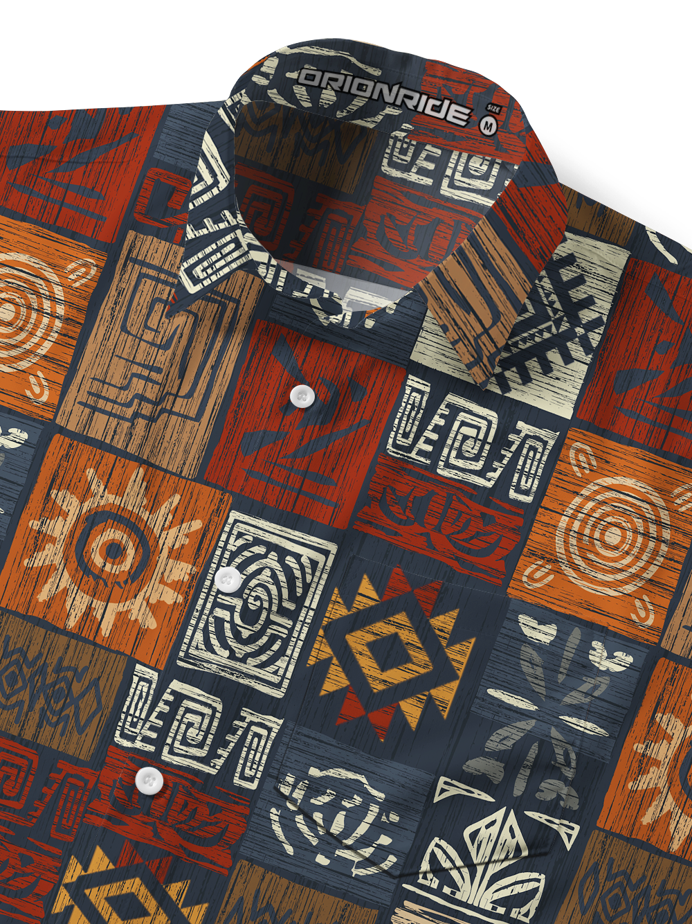 Orionride Ancient Grid Totem Zipper Pockets Ultra Lightweight Short Sleeves Gravel Shirt
