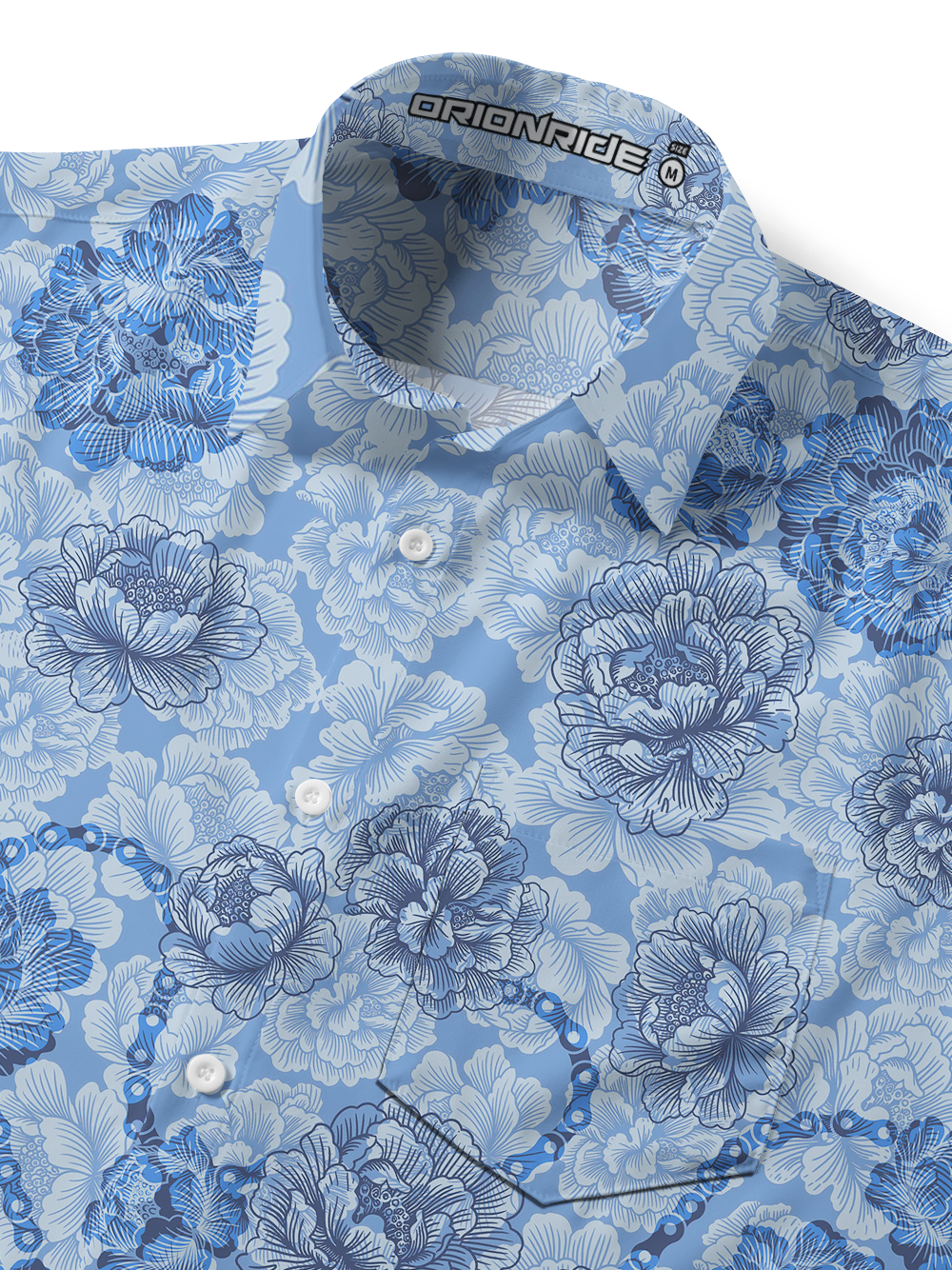 Orionride Peony Chain Zipper Pockets Ultra Lightweight Short Sleeves Gravel Shirt