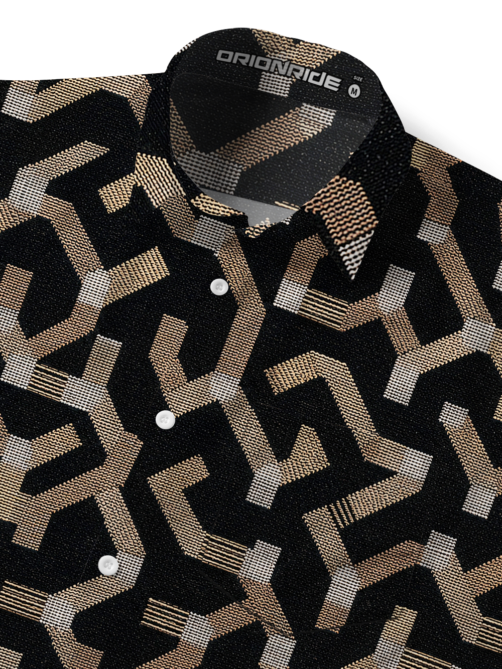 Orionride Gold Maze Ride Zipper Pockets Ultra Lightweight Short Sleeves Gravel Shirt
