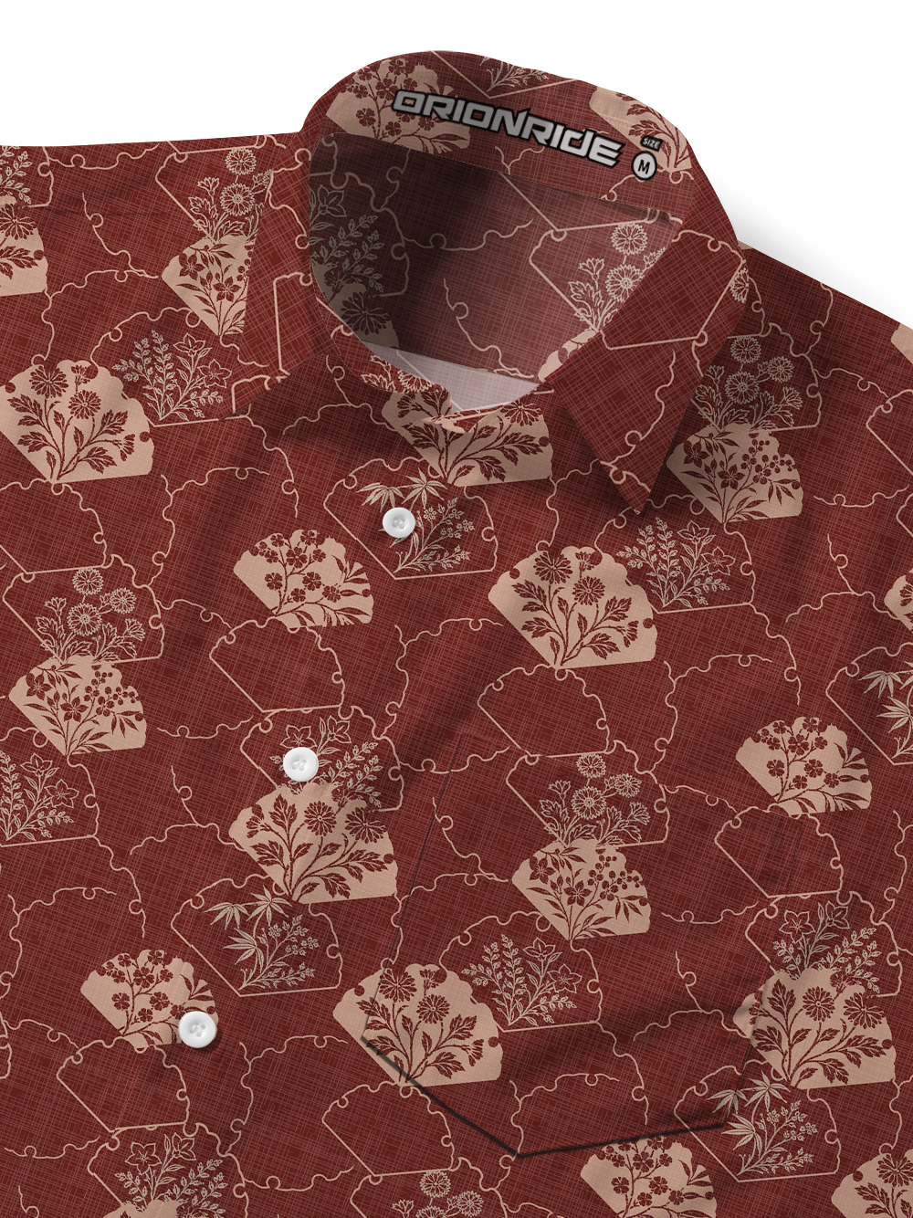 Orionride Flowers In Fan Zipper Pockets Ultra Lightweight Short Sleeves Gravel Shirt