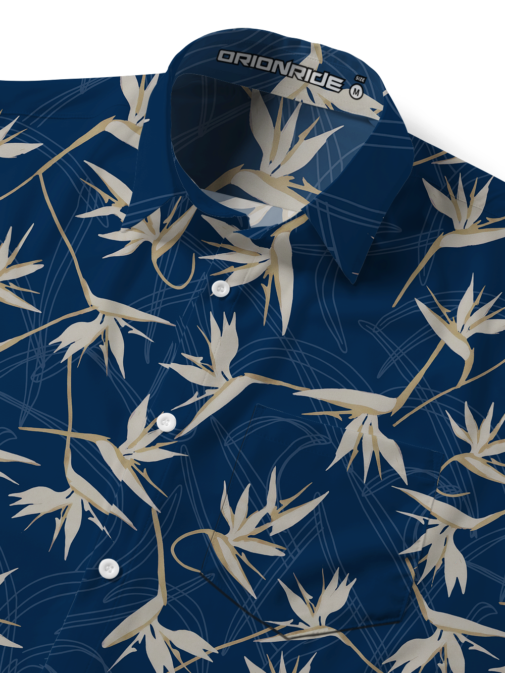 Orionride Birds of Paradise Zipper Pockets Ultra Lightweight Short Sleeves Gravel Shirt
