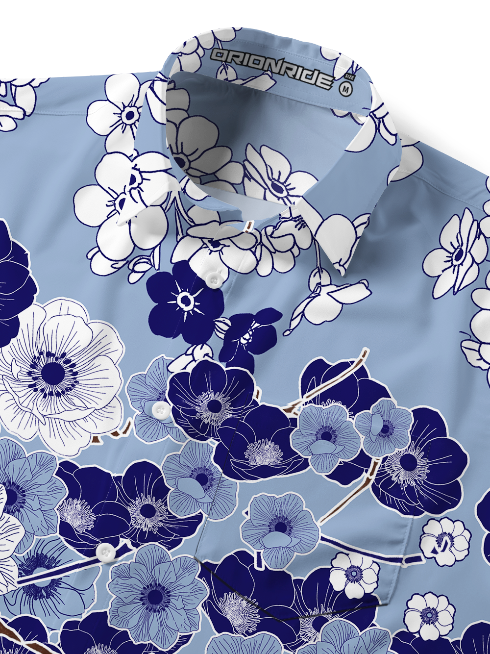 Orionride Breezy Petals Zipper Pockets Ultra Lightweight Short Sleeves Gravel Shirt