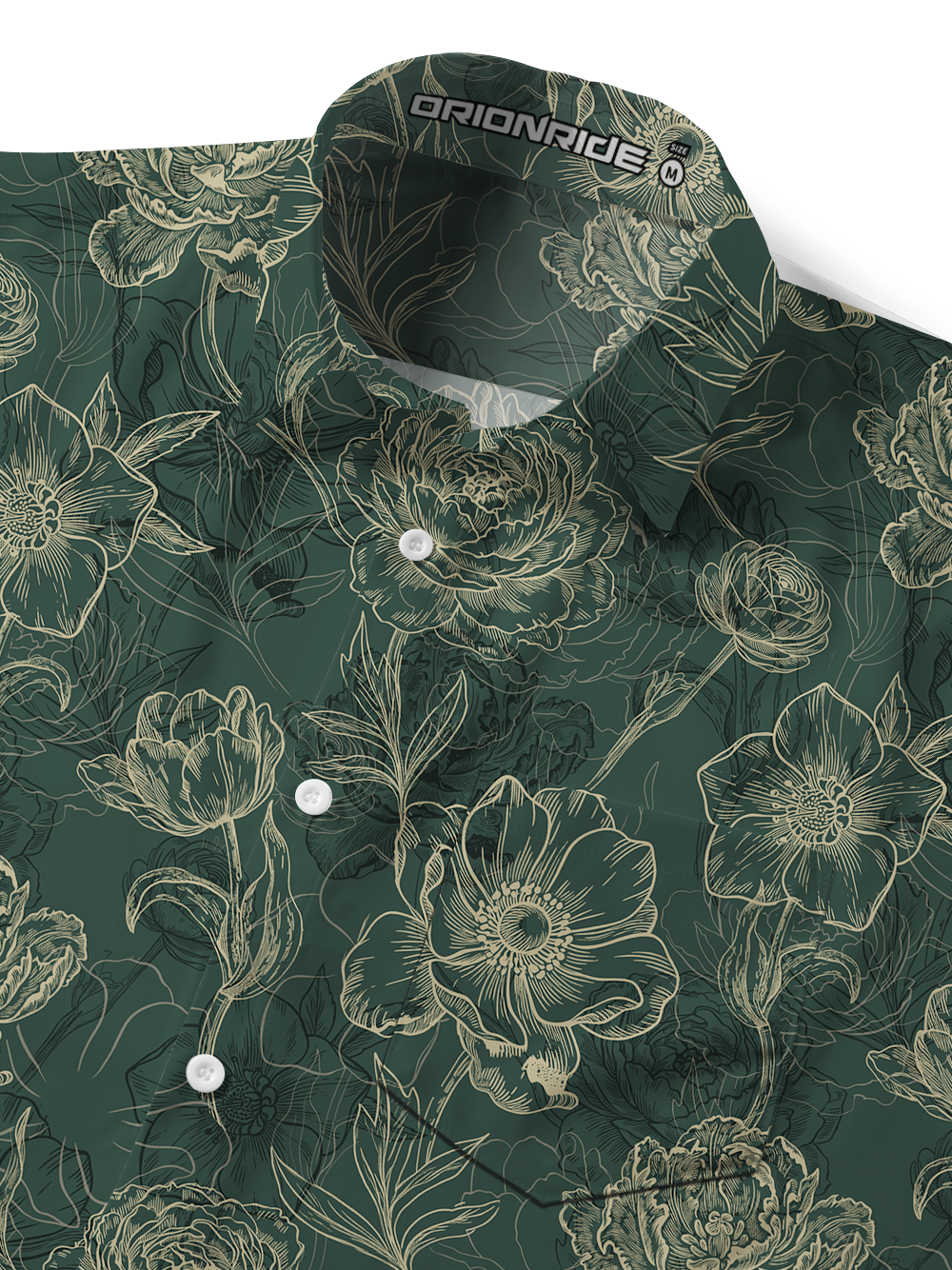 Orionride Botanical Sketch Zipper Pockets Ultra Lightweight Short Sleeves Gravel Shirt