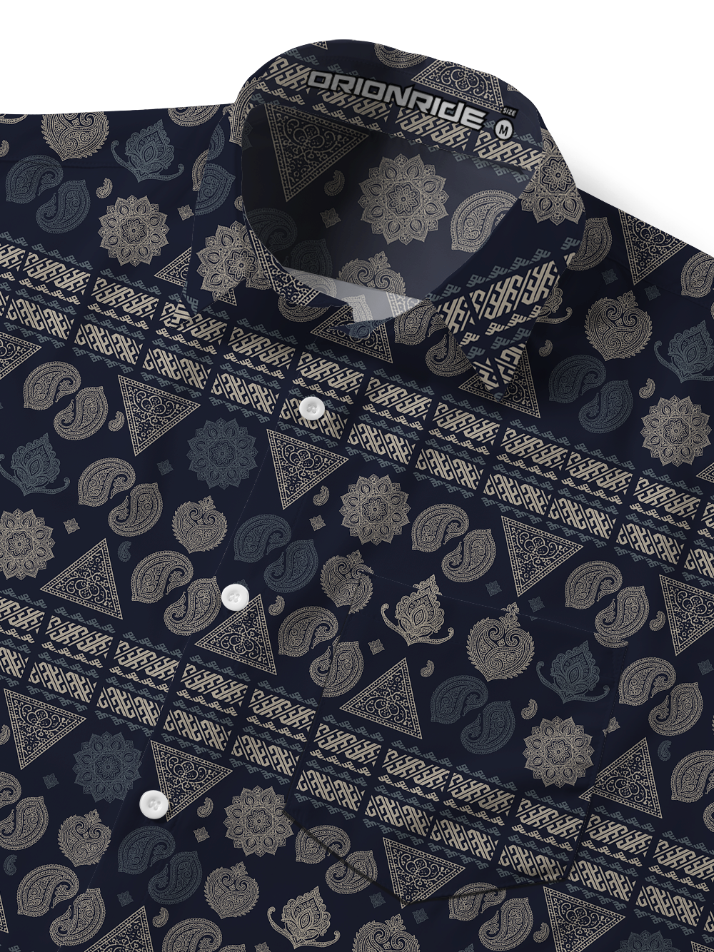 Orionride Paisley Weave Zipper Pockets Ultra Lightweight Short Sleeves Gravel Shirt