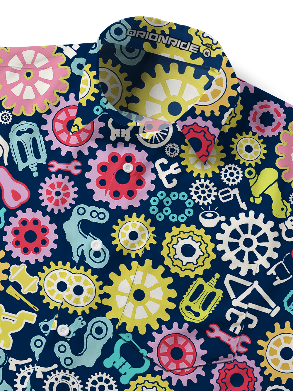 Orionride Colorful Gear Flower Zipper Pockets Ultra Lightweight Short Sleeves Gravel Shirt