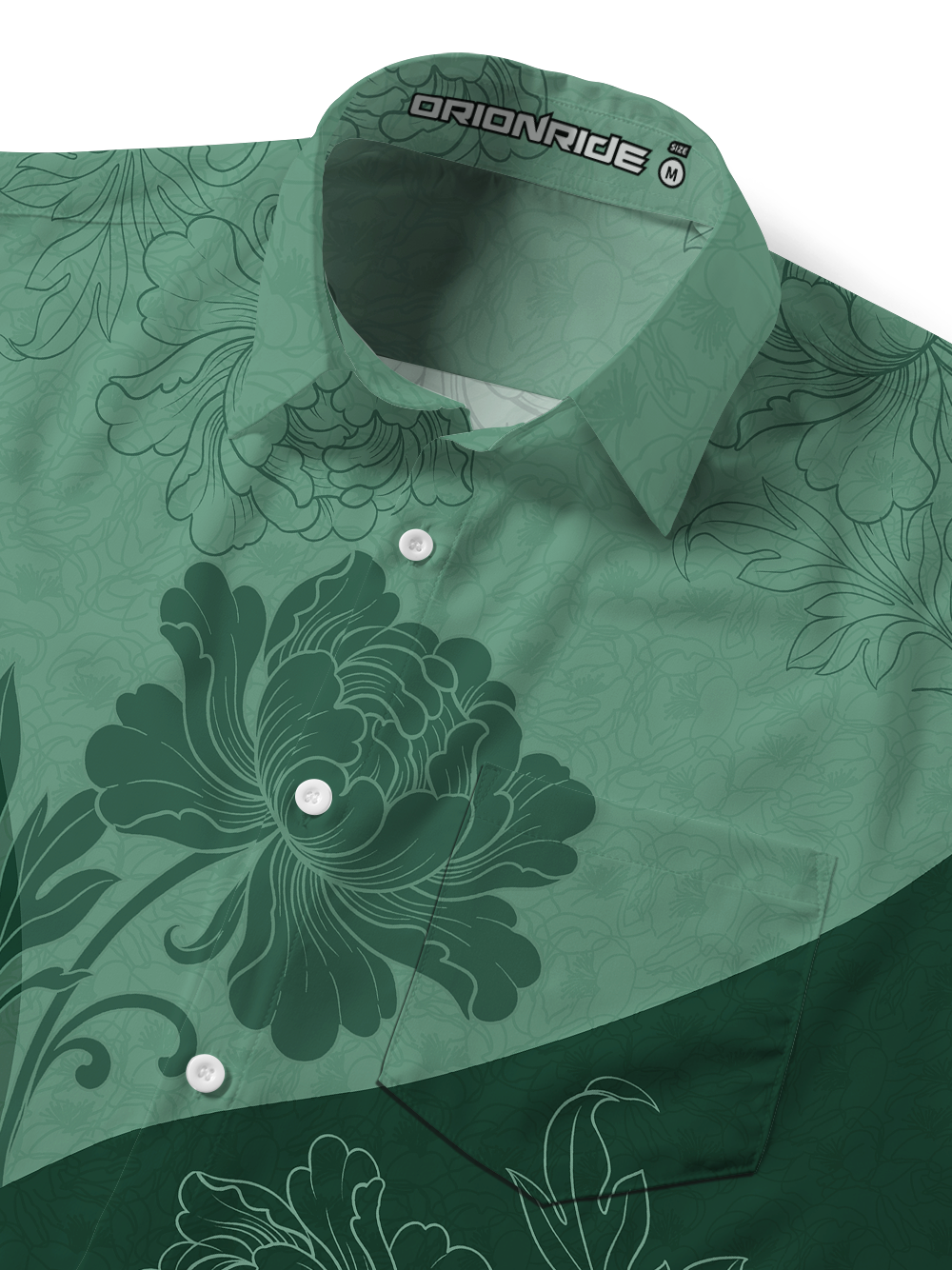 Orionride Misty Peony Zipper Pockets Ultra Lightweight Short Sleeves Gravel Shirt
