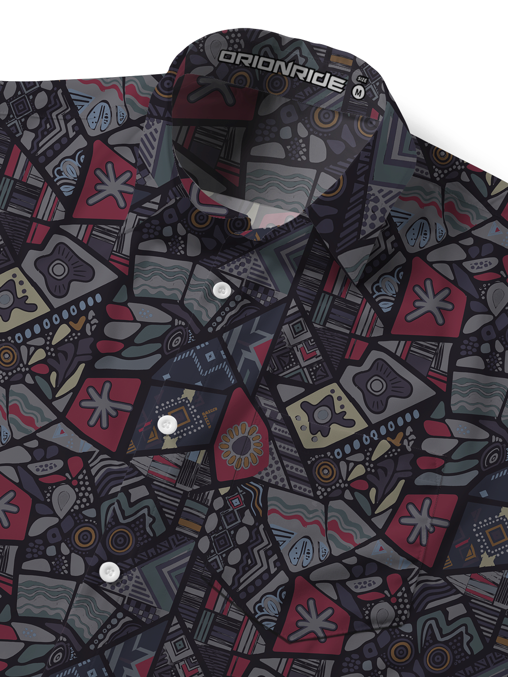 Orionride Tribal Tile Zipper Pockets Ultra Lightweight Short Sleeves Gravel Shirt
