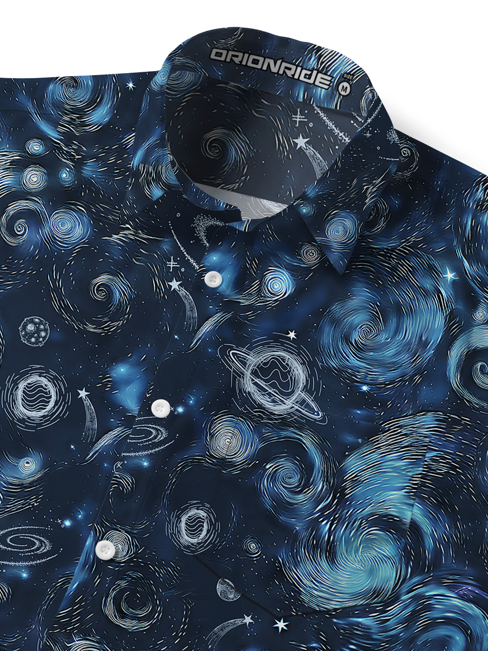 Orionride Vast Starry Sky Zipper Pockets Ultra Lightweight Short Sleeves Gravel Shirt