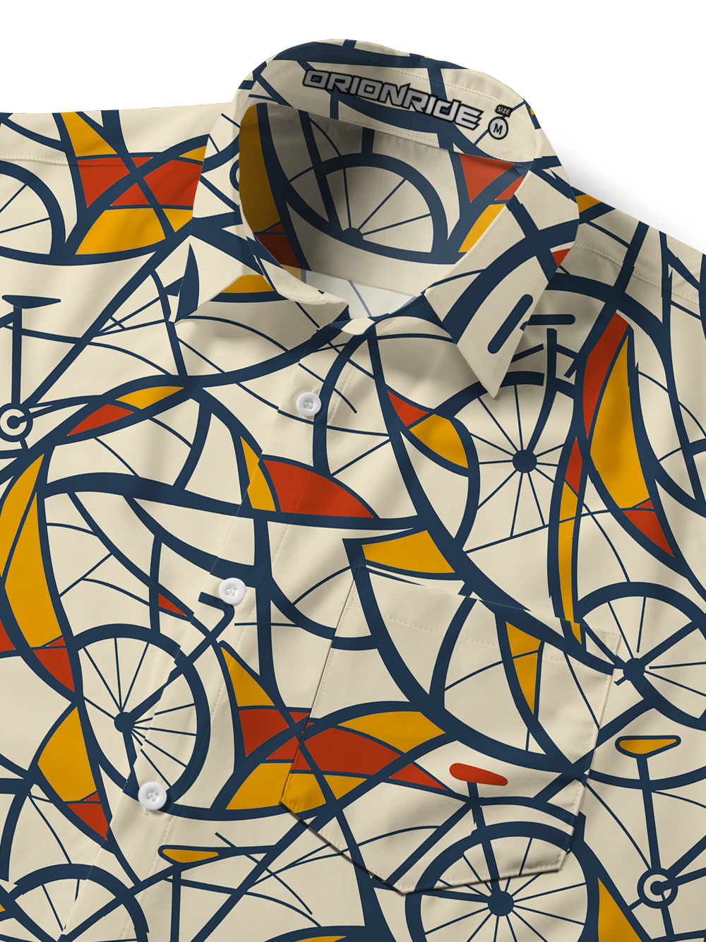 Orionride Bike Geometry Zipper Pockets Ultra Lightweight Short Sleeves Gravel Shirt