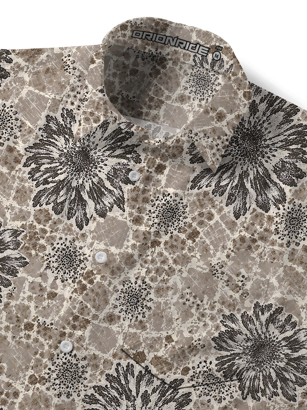 Orionride Midnight Blooms Zipper Pockets Ultra Lightweight Short Sleeves Gravel Shirt