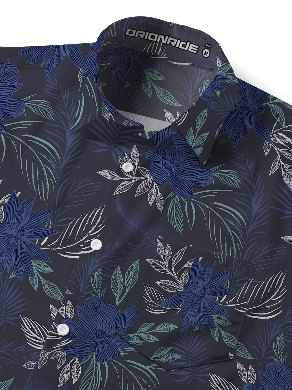 Orionride Floral Lines Zipper Pockets Ultra Lightweight Short Sleeves Gravel Shirt