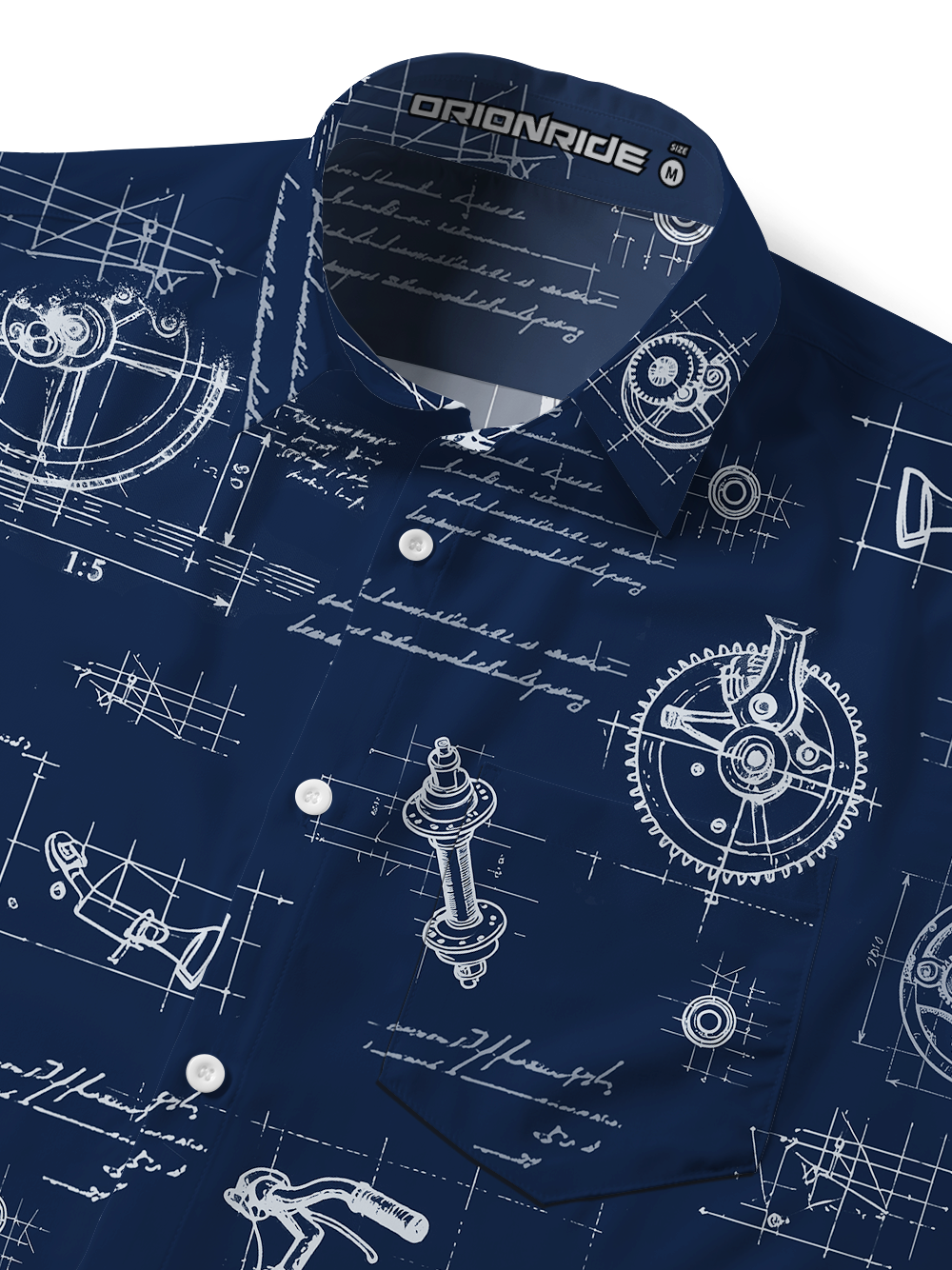 Orionride Bicycle Sketch Zipper Pockets Ultra Lightweight Short Sleeves Gravel Shirt