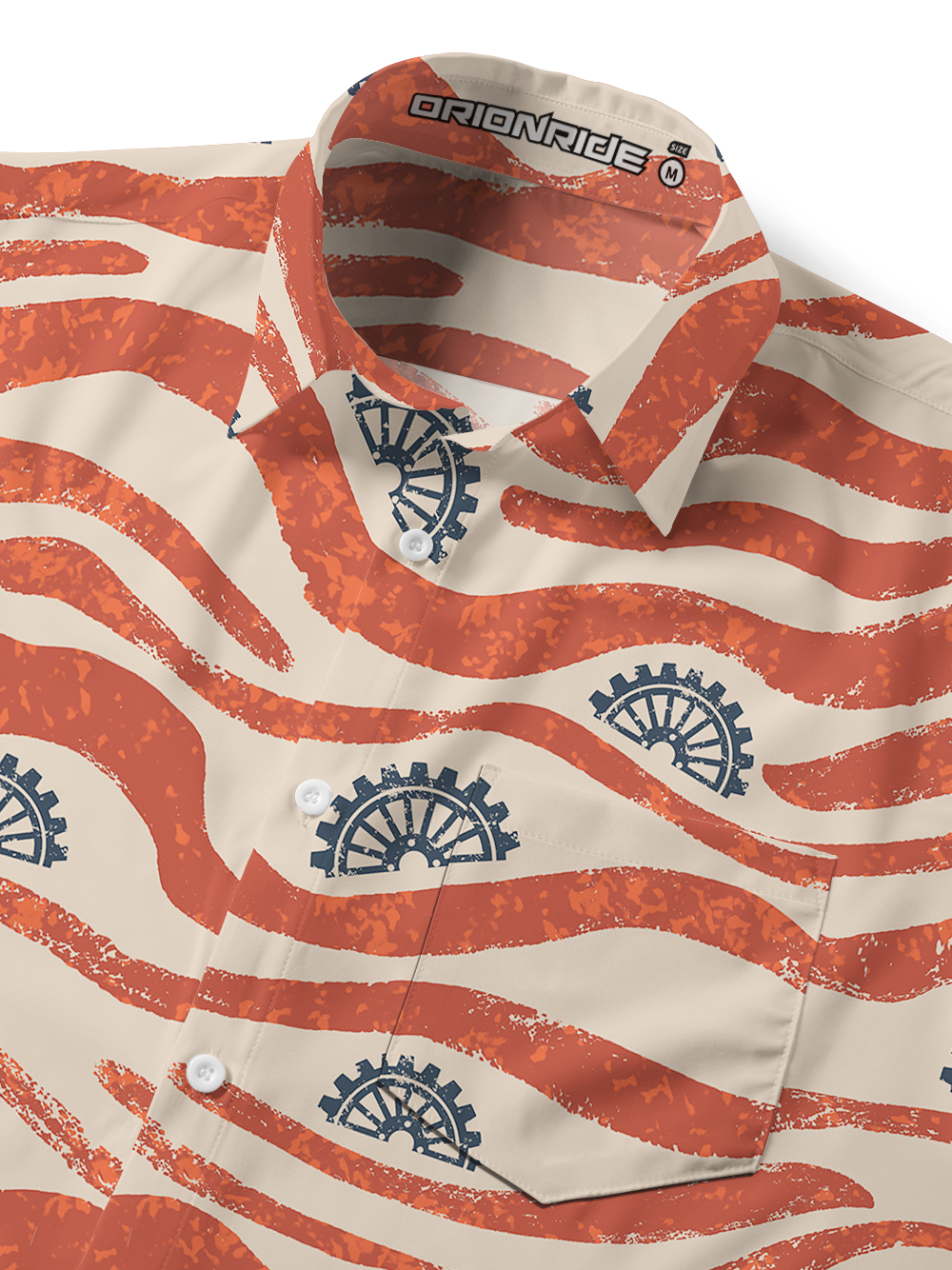 Orionride Gear Contour Lines Zipper Pockets Ultra Lightweight Short Sleeves Gravel Shirt