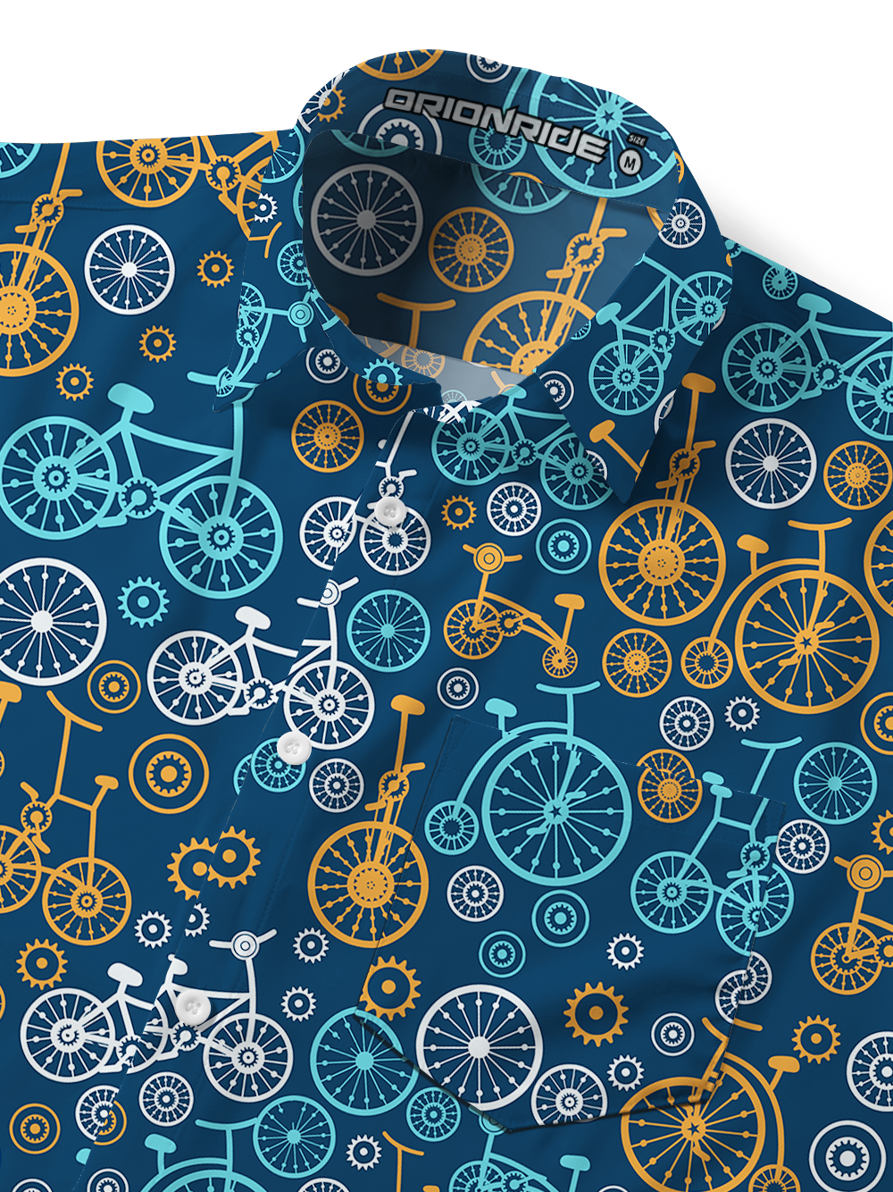 Orionride Bicycle Outline Zipper Pockets Ultra Lightweight Short Sleeves Gravel Shirt