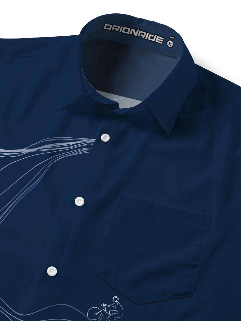 Orionride Spatial Lines Zipper Pockets Ultra Lightweight Short Sleeves Gravel Shirt