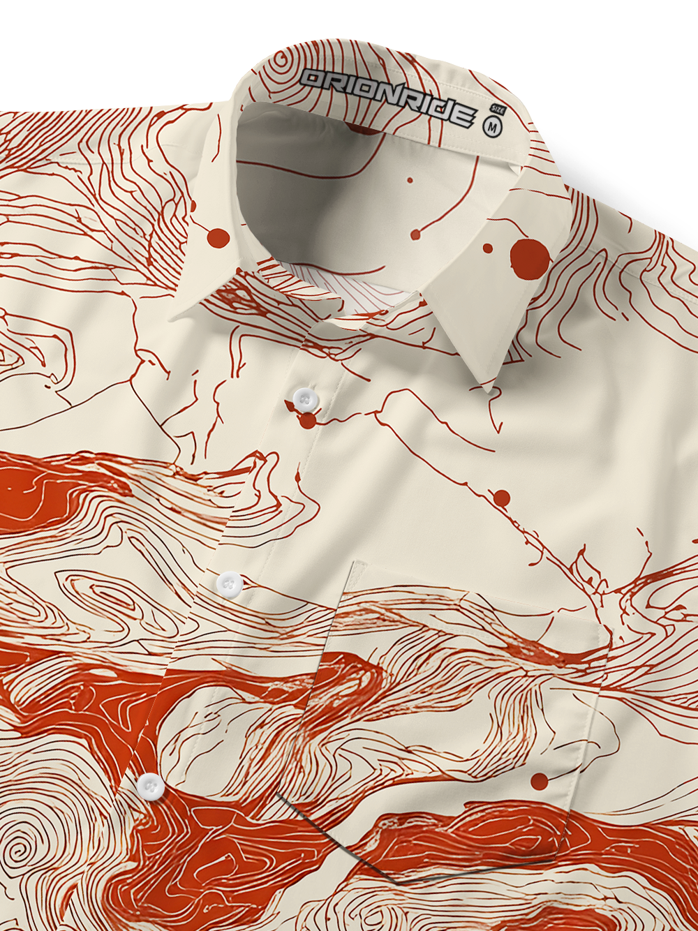 Orionride Enthusiasm Contour Lines Zipper Pockets Ultra Lightweight Short Sleeves Gravel Shirt