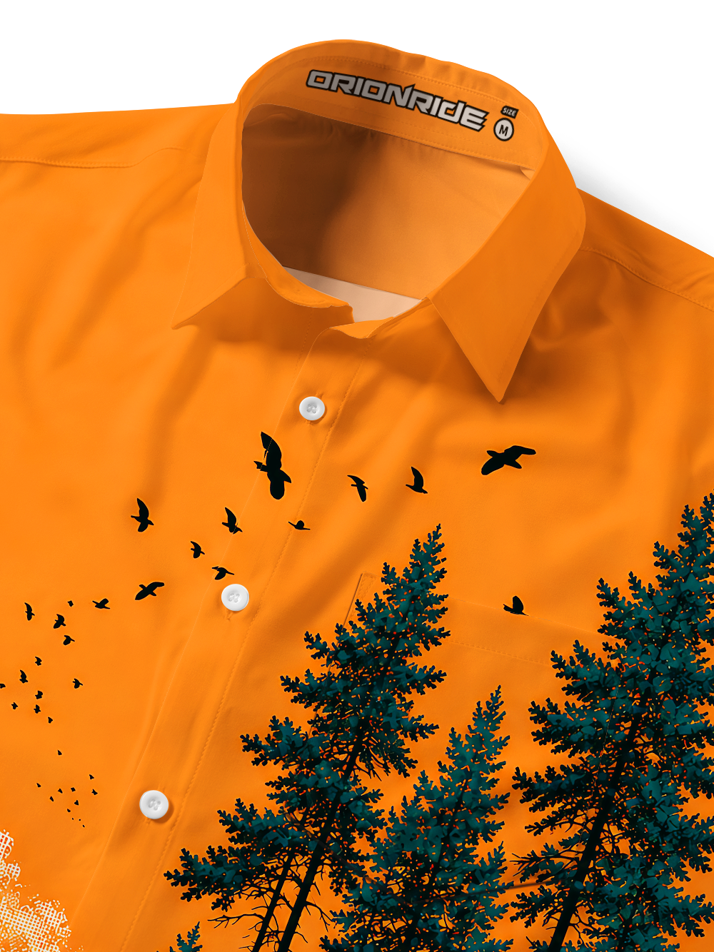 Orionride Sunset Solitude Zipper Pockets Ultra Lightweight Short Sleeves Gravel Shirt