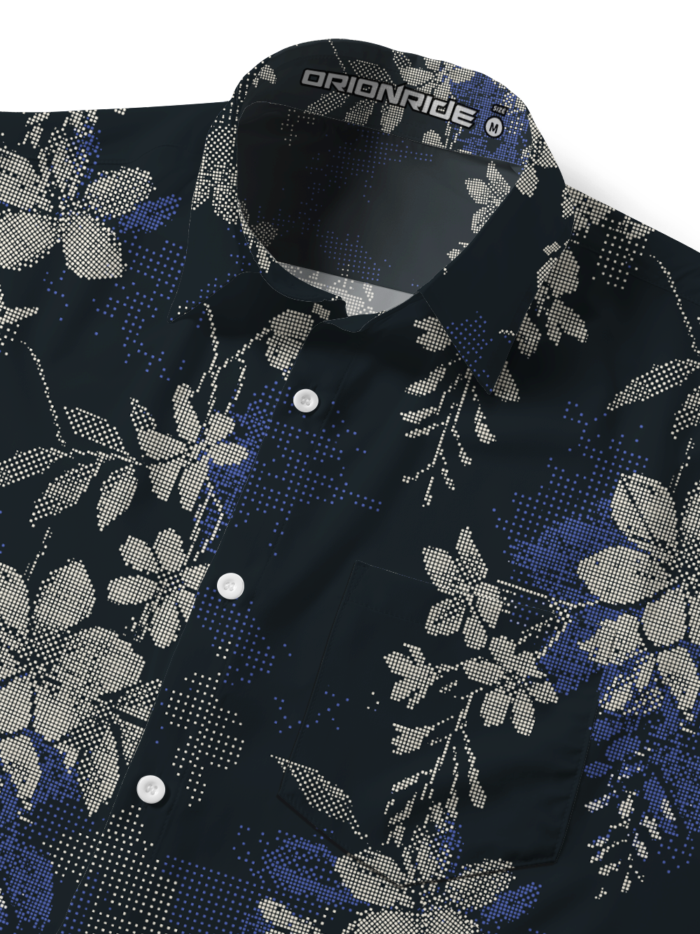 Orionride Pixel Flowers Zipper Pockets Ultra Lightweight Short Sleeves Gravel Shirt