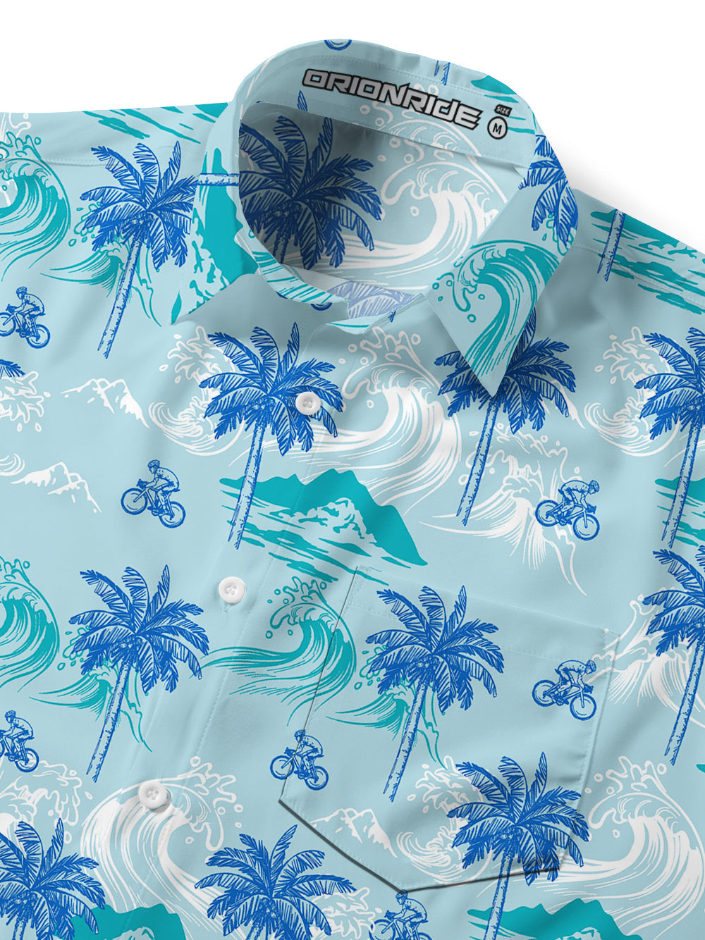Orionride Wavy Coconut Tree Ultra Lightweight Short Sleeves Hawaiian shirt