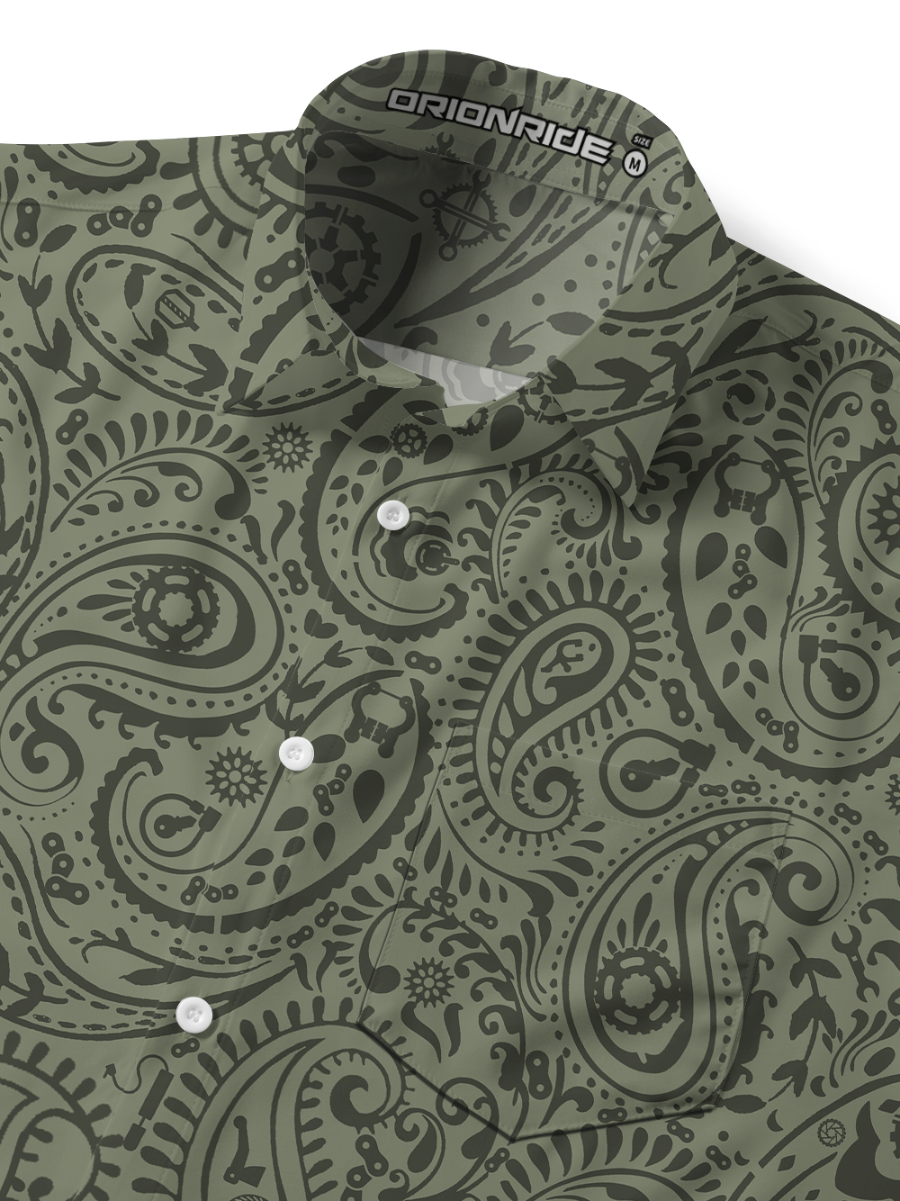 Orionride Lush Cashew Flowers Zipper Pockets Ultra Lightweight Short Sleeves Gravel Shirt