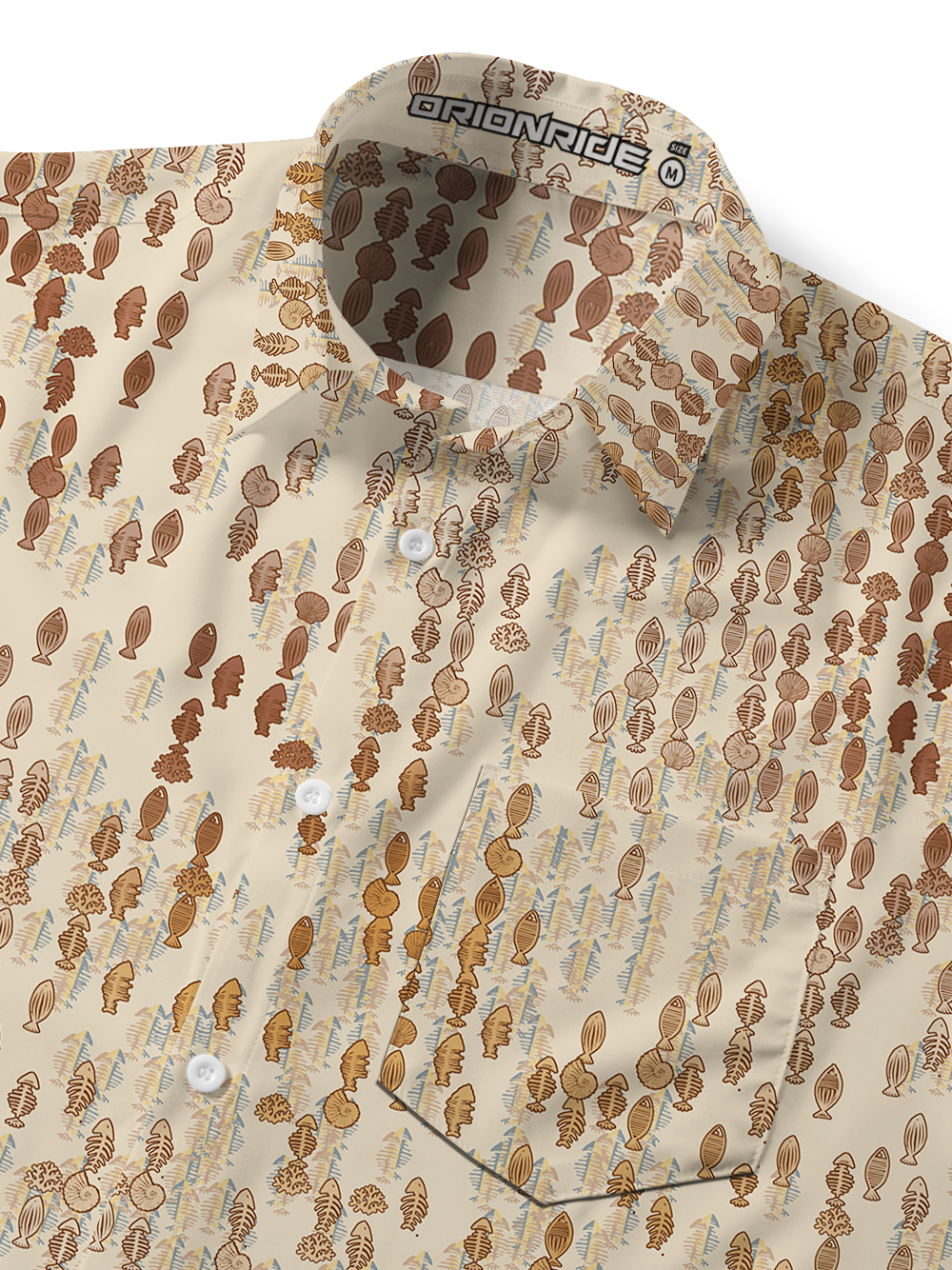 Orionride Fish In The Ocean Zipper Pockets Ultra Lightweight Short Sleeves Gravel Shirt