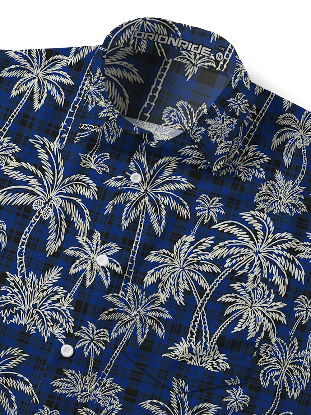 Orionride Striped Coconut Tree Zipper Pockets Ultra Lightweight Short Sleeves Gravel Shirt