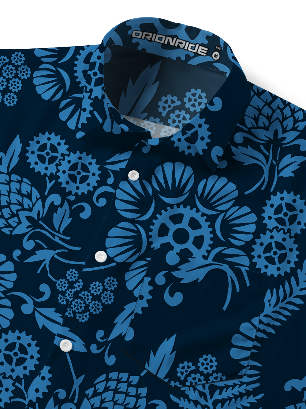 Orionride Vines And Scroll Patterns Zipper Pockets Ultra Lightweight Short Sleeves Gravel Shirt