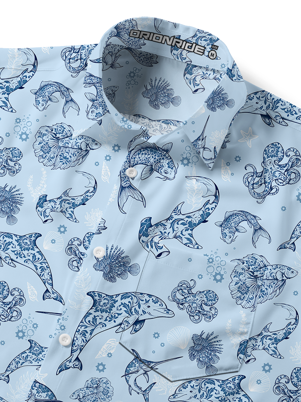 Orionride Dolphins In The Ocean Zipper Pockets Ultra Lightweight Short Sleeves Gravel Shirt