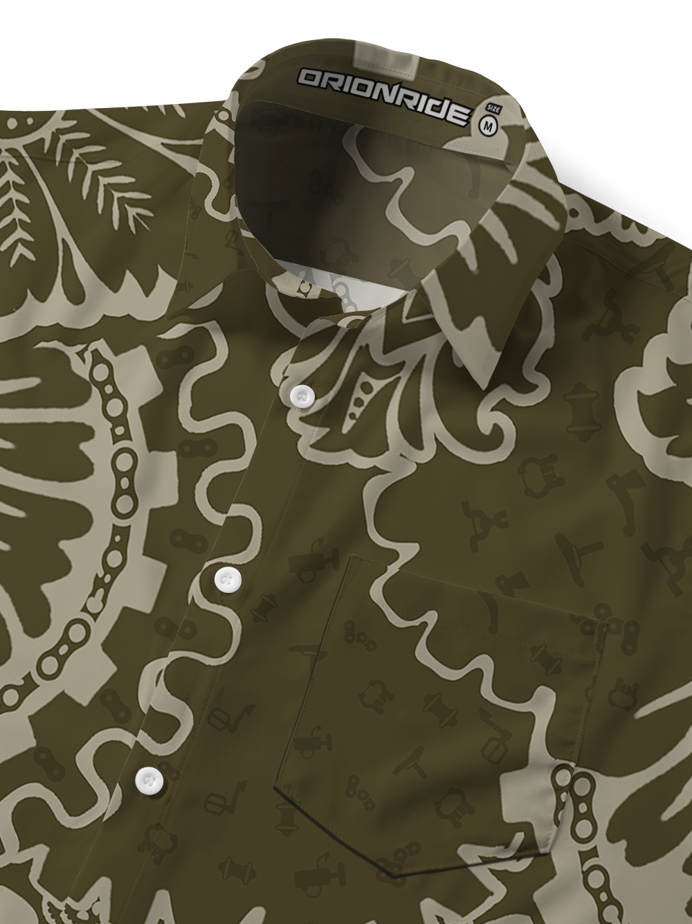 Orionride Giant Gear Flower Zipper Pockets Ultra Lightweight Short Sleeves Gravel Shirt