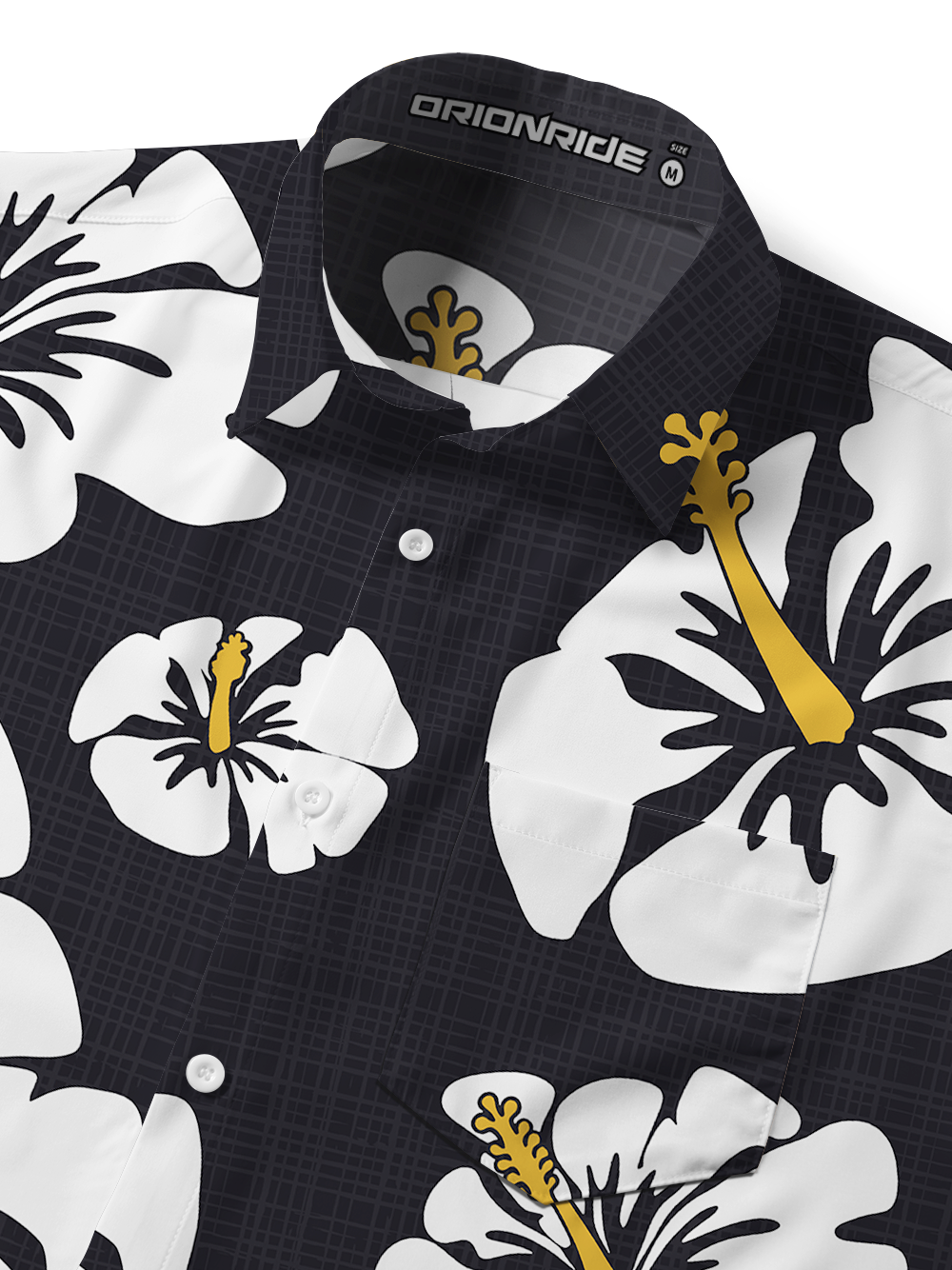 Orionride Hibiscus Flowers Bloom Zipper Pockets Ultra Lightweight Short Sleeves Gravel Shirt
