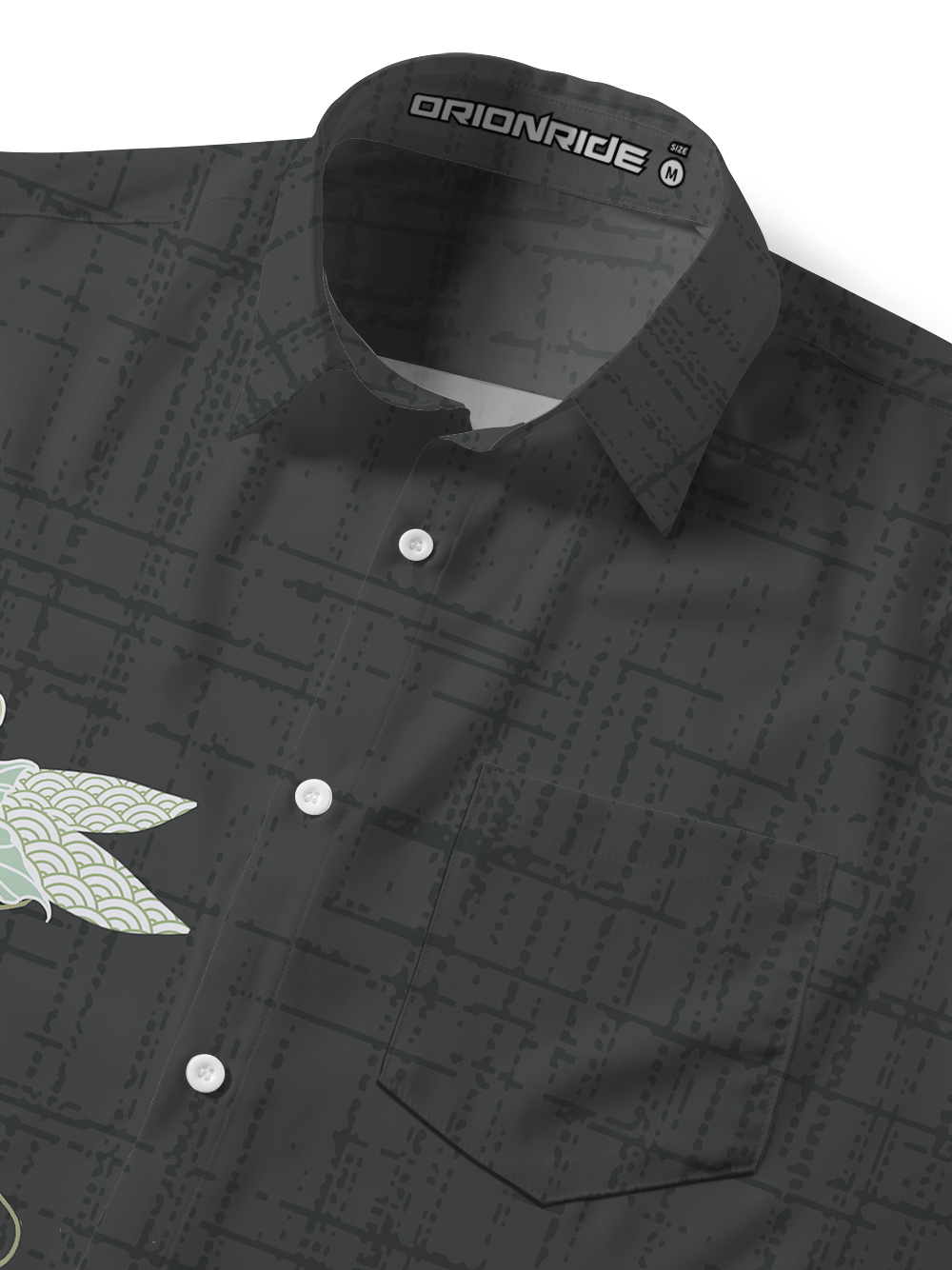 Orionride Golden Chrysanthemum Zipper Pockets Ultra Lightweight Short Sleeves Gravel Shirt