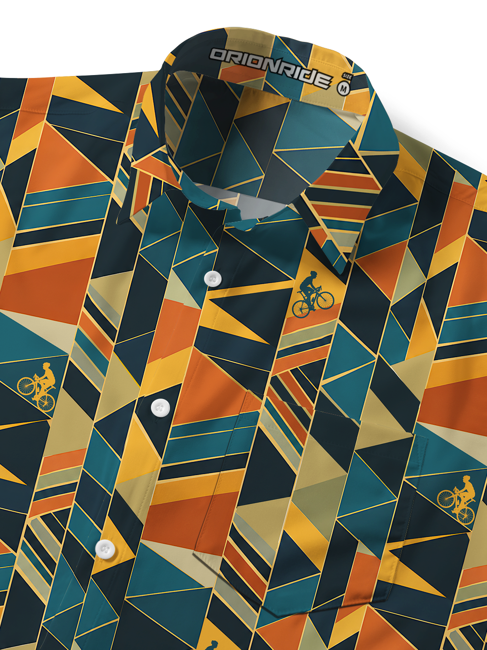 Orionride Geometric Velocity Zipper Pockets Ultra Lightweight Short Sleeves Gravel Shirt