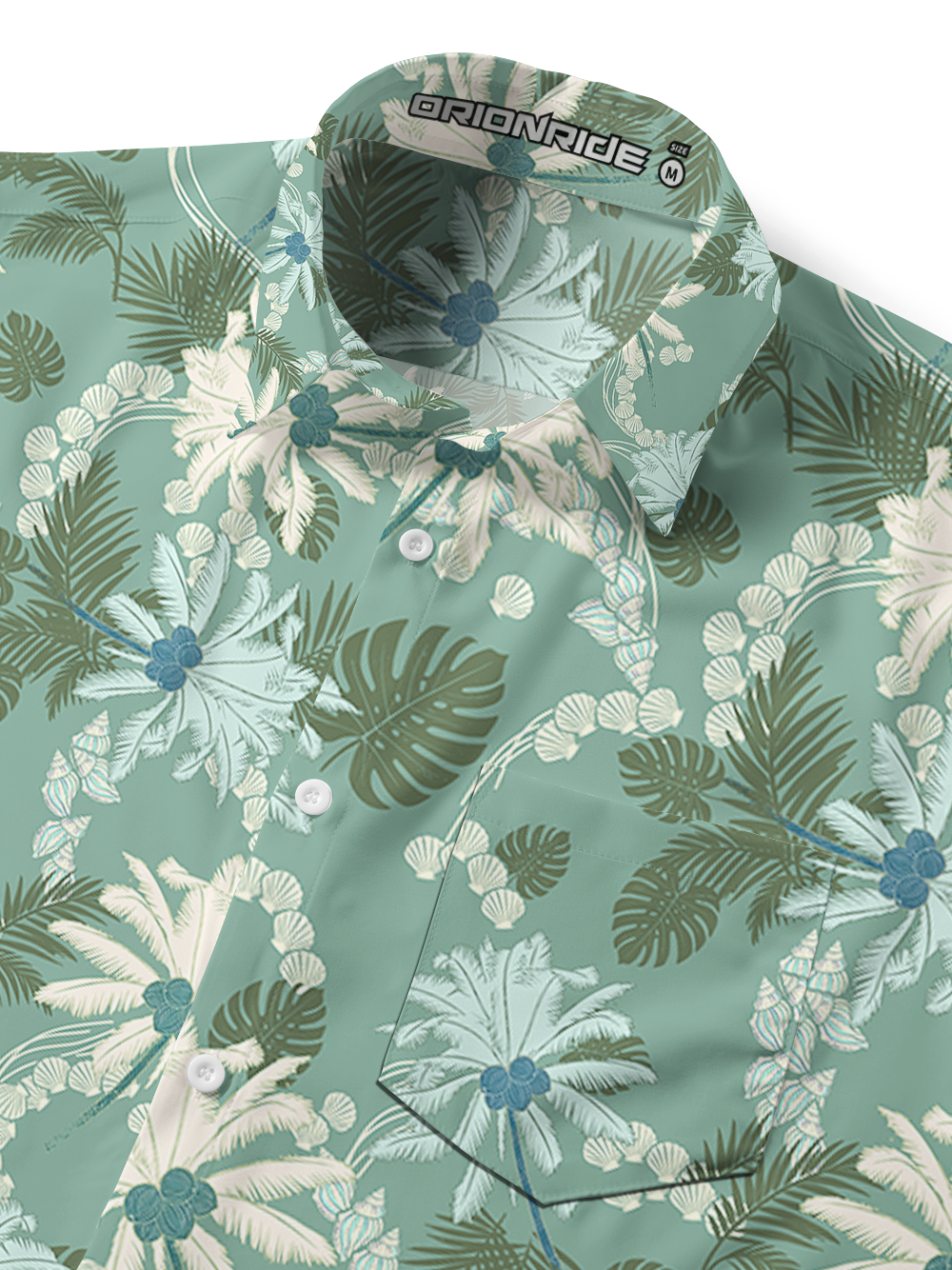 Orionride Coconut Trees Zipper Pockets Ultra Lightweight Short Sleeves Gravel Shirt
