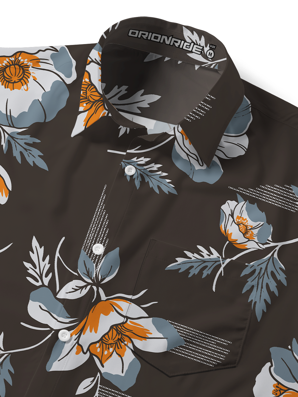Orionride Floral Echoes Zipper Pockets Ultra Lightweight Short Sleeves Gravel Shirt