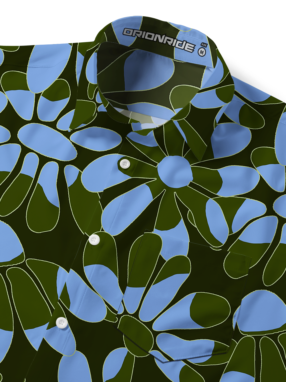 Orionride Psychedelic Flowers Zipper Pockets Ultra Lightweight Short Sleeves Gravel Shirt