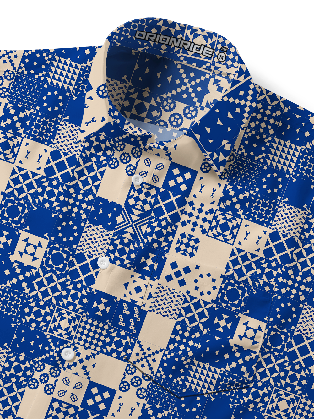 Orionride Pattern Code Zipper Pockets Ultra Lightweight Short Sleeves Gravel Shirt