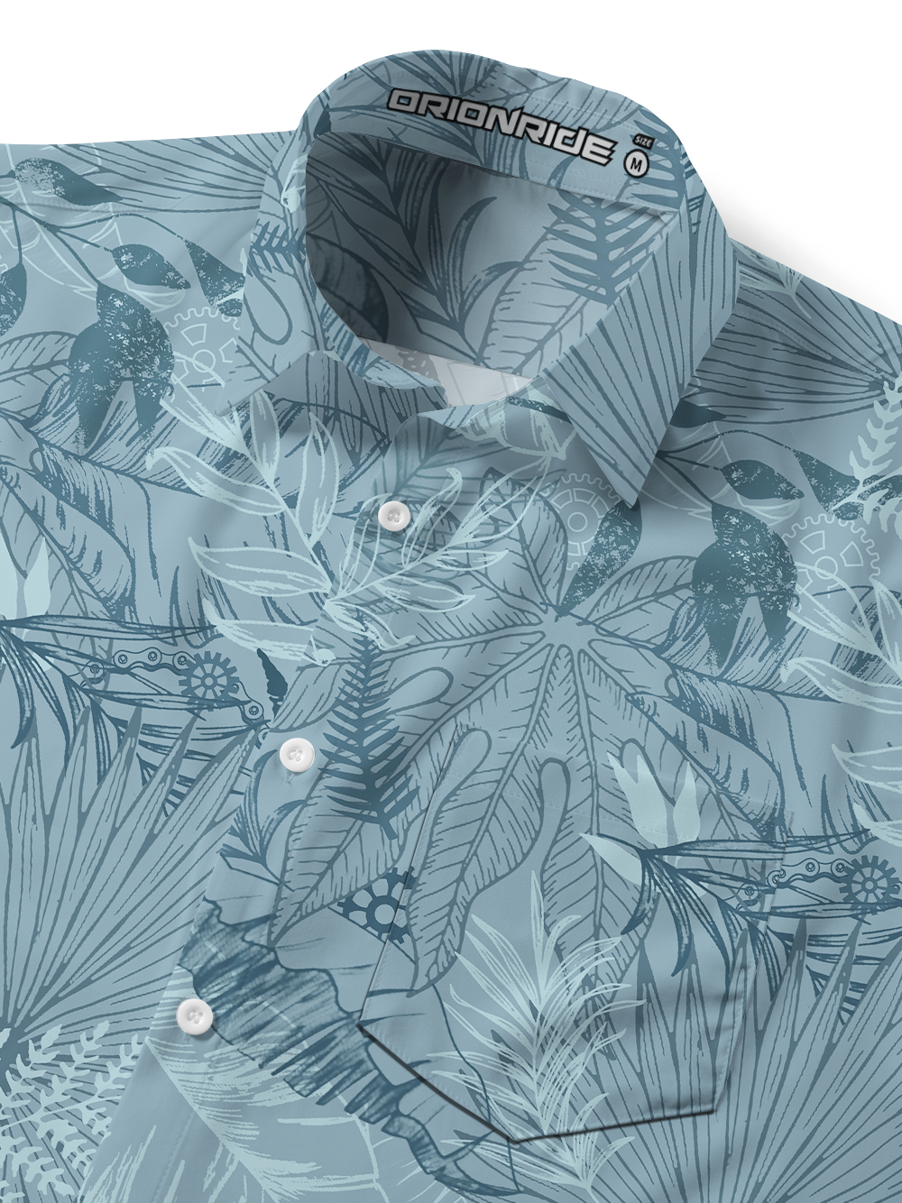 Orionride Leaf Garden Zipper Pockets Ultra Lightweight Short Sleeves Gravel Shirt