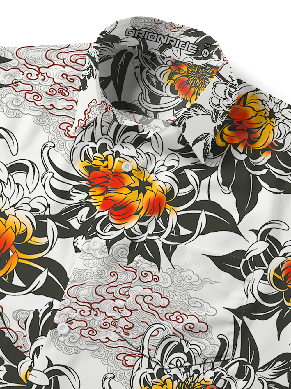 Orionride Chrysanthemums In Full Bloom Zipper Pockets Ultra Lightweight Short Sleeves Gravel Shirt