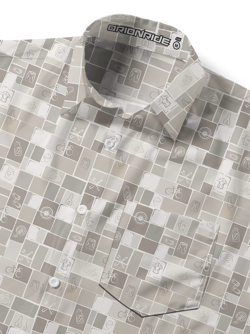 Orionride Elegant Plaid Zipper Pockets Ultra Lightweight Short Sleeves Gravel Shirt