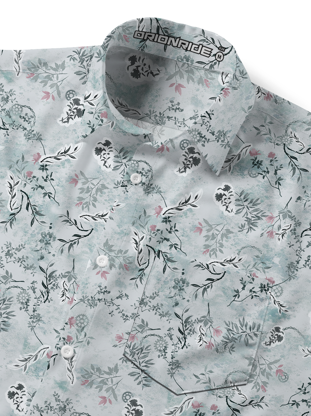 Orionride Whispering Leaves Zipper Pockets Ultra Lightweight Short Sleeves Gravel Shirt