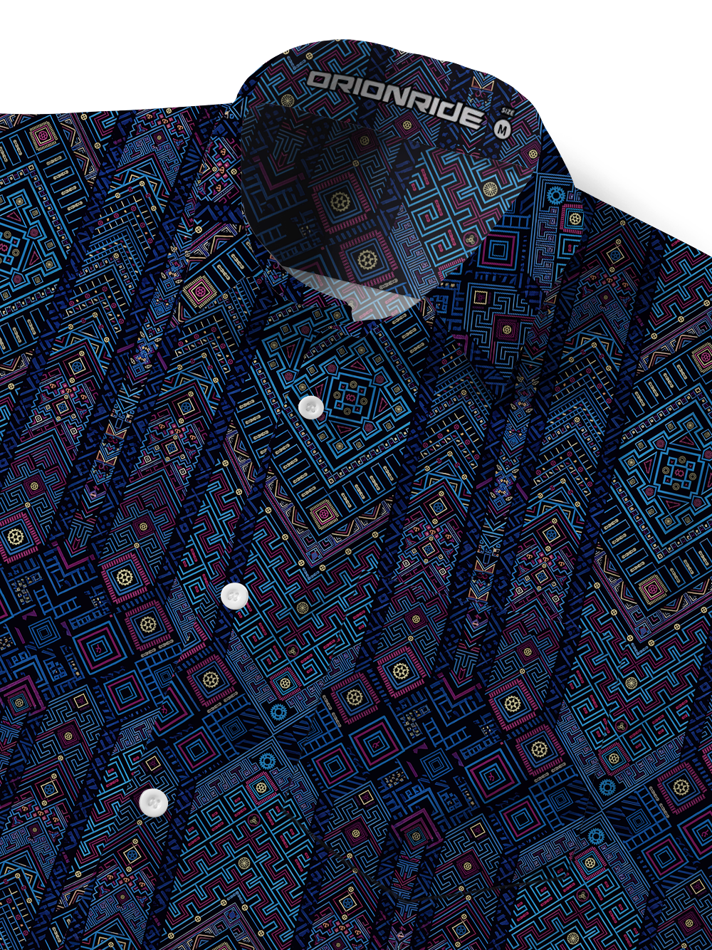 Orionride Fluorescent Squares Zipper Pockets Ultra Lightweight Short Sleeves Gravel Shirt