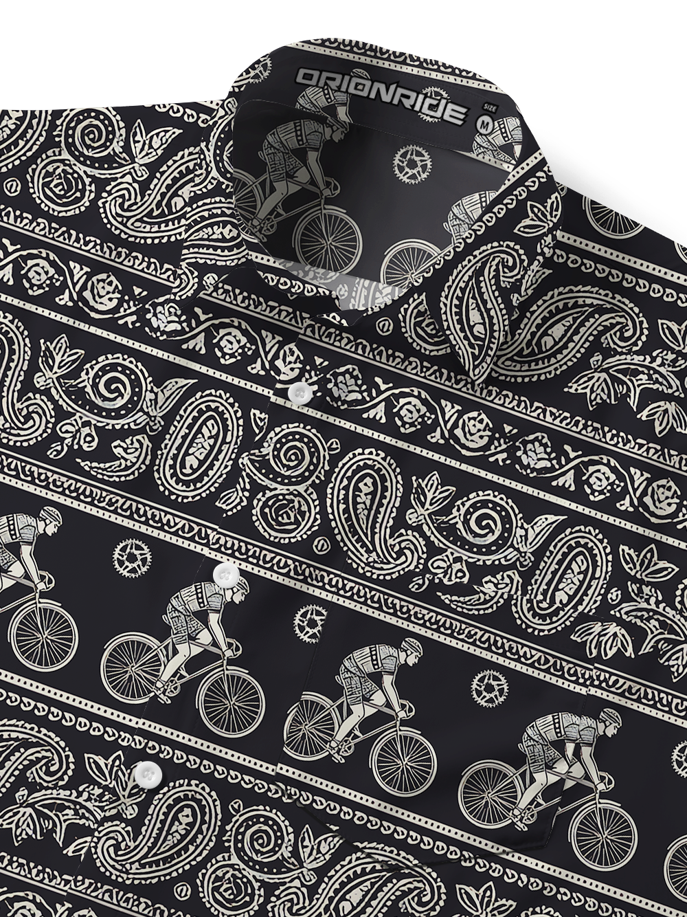 Orionride The World Of Cashew Flowers Zipper Pockets Ultra Lightweight Short Sleeves Gravel Shirt